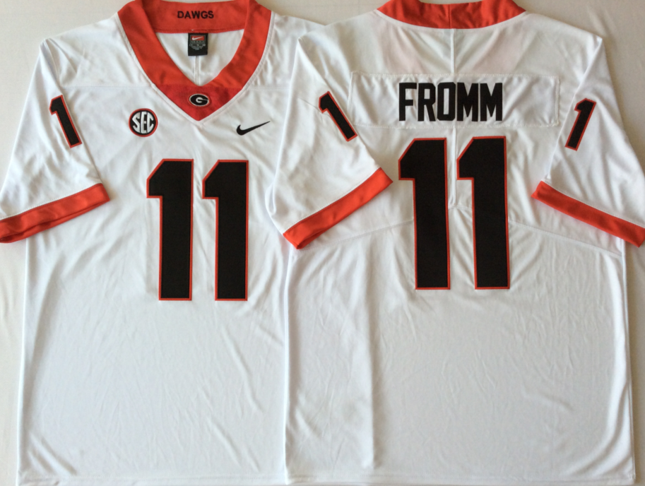 NCAA Men Georgia Bulldogs White #11 FROMM